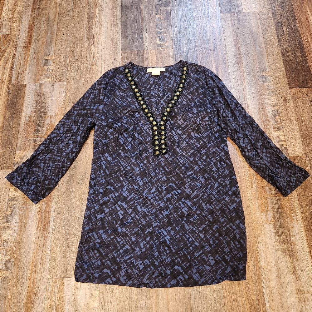 Michael Kors Blue and Black Top Size S